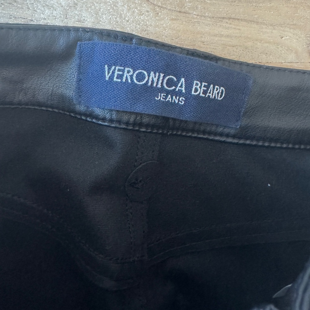 Veronica Beard High-Rise Stretch Vegan Leather Beverly Pant in Black - Picture 13 of 16